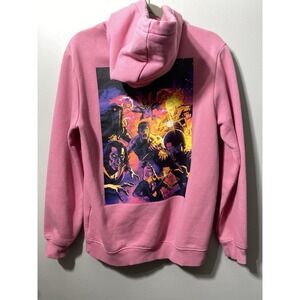 H&M Marvel Pink Hoodie Graphic Illustration Zombie Battle Size XS Oversized